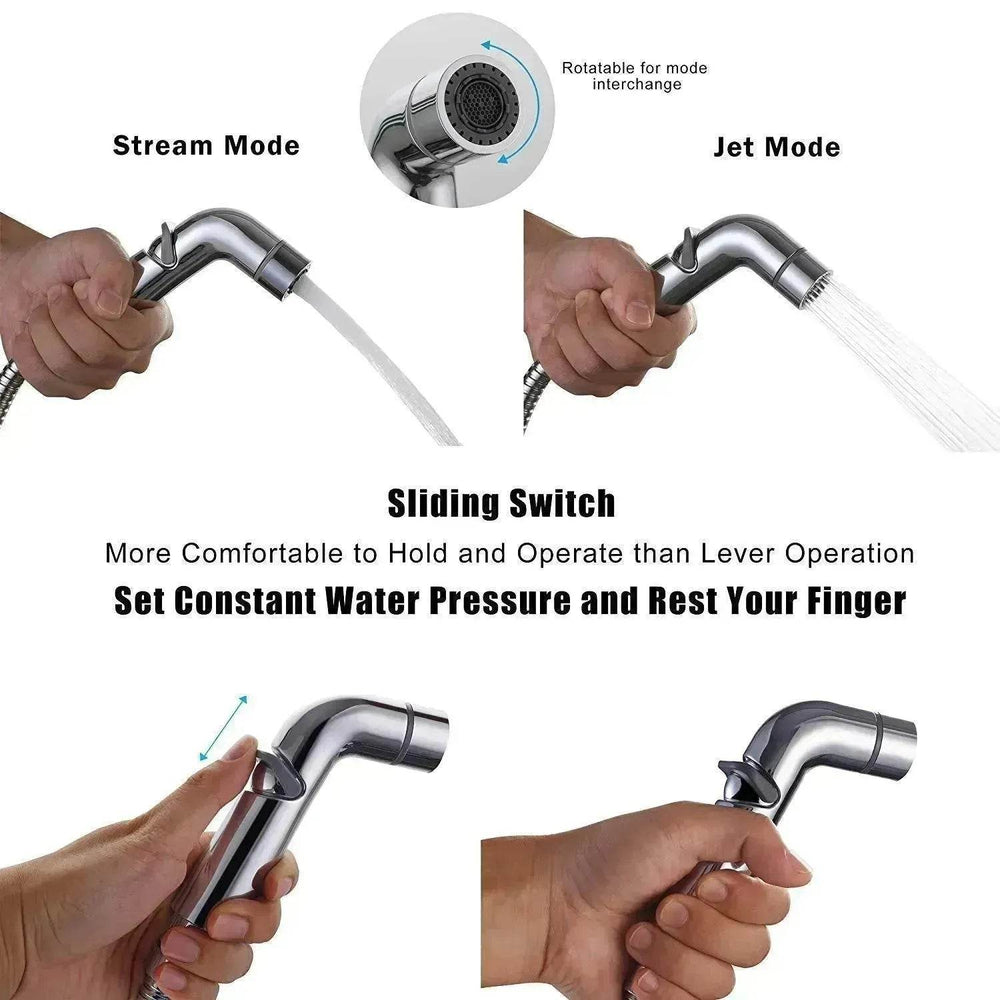 Toilet Spray Cleaner Stainless Steel Toilet Companion, Button Water Stop, Dual Function. - EX-STOCK Canada