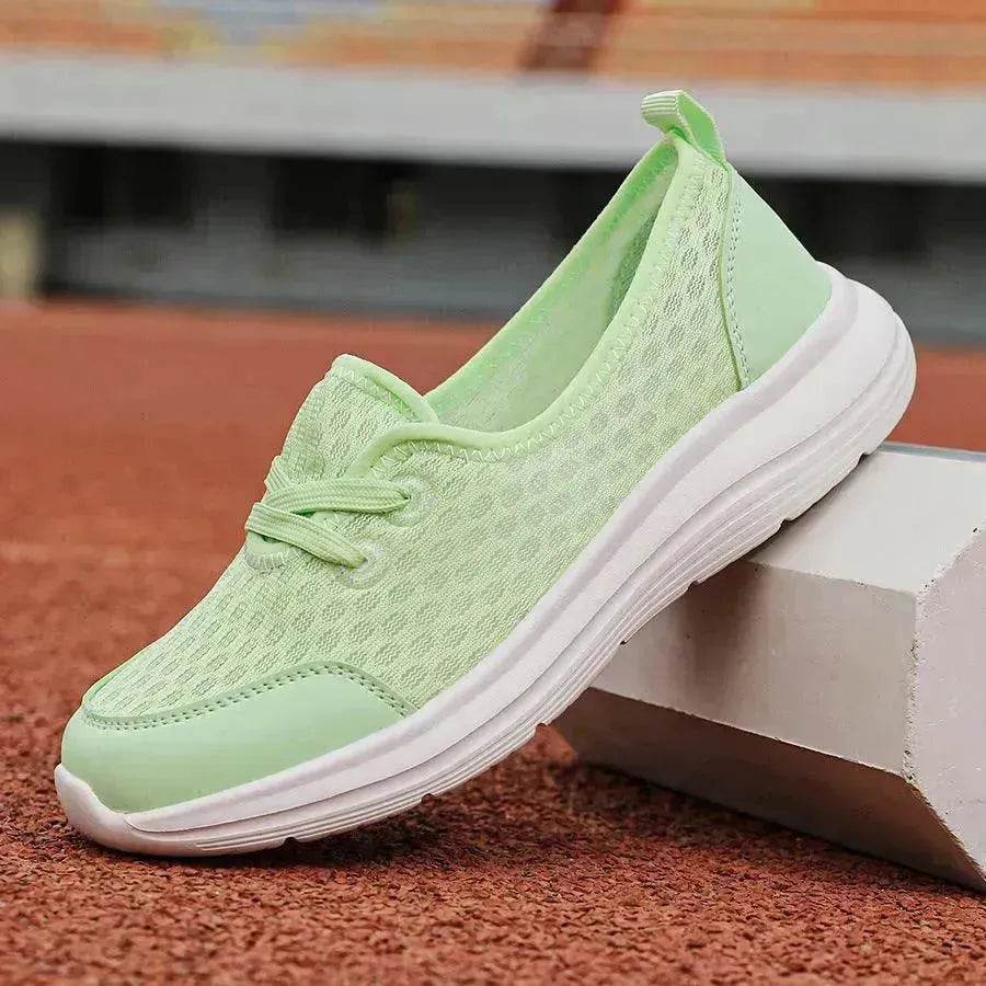 Trendy Lace-up Mesh Sneakers Fashion Sports Shoes Women Solid Cozy Flats Shoes sneakers for women - EX-STOCK Canada