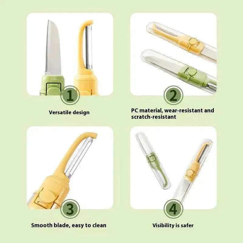 Two-in-one Portable Home Folding Double Head Fruit Knife Peeler - EX-STOCK Canada