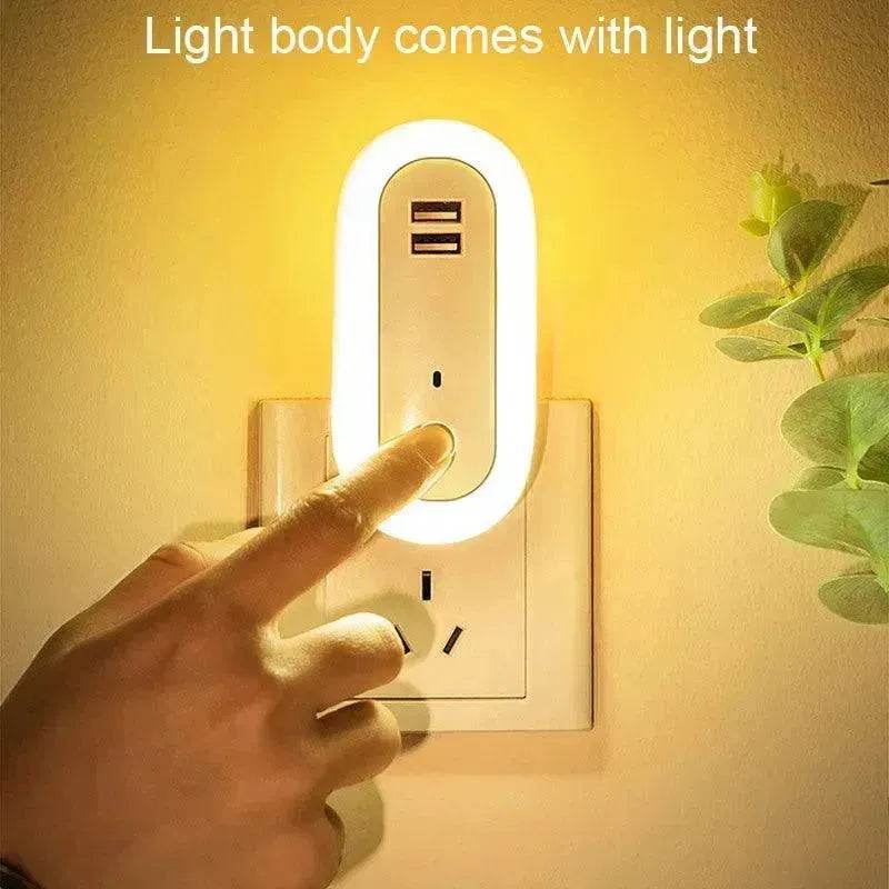 USB Remote Control Wall Lamp Timing Dimming Night Light Simple Bedroom Living Room Corridor LED Wall Lamp Socket - EX-STOCK Canada