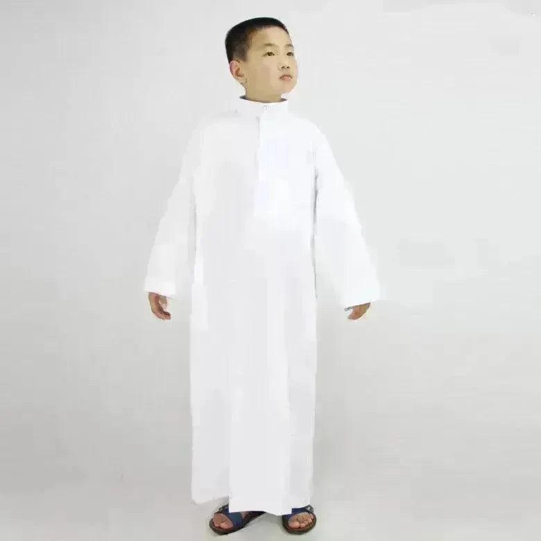 Washed Velvet Embroidered Stand Collar Arab Small Male Robe - EX-STOCK CANADA