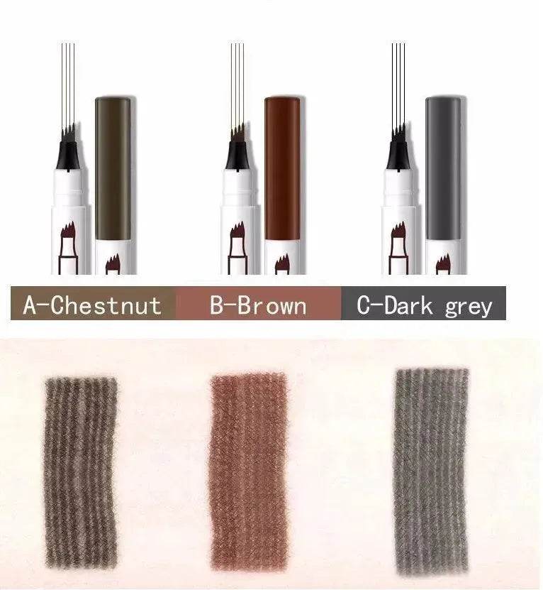 Waterproof Natural Eyebrow Pen Four-claw Eye Brow Tint Fork Tip Eyebrow Tattoo Pencil - EX-STOCK Canada