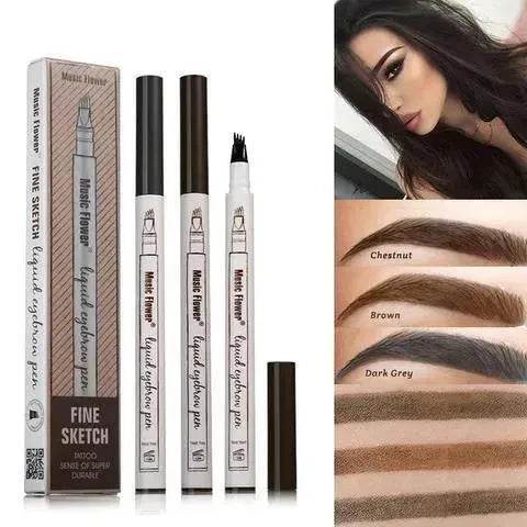 Waterproof Natural Eyebrow Pen Four-claw Eye Brow Tint Fork Tip Eyebrow Tattoo Pencil - EX-STOCK Canada