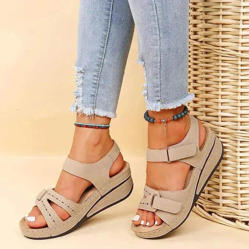 Wedge Sandals Summer Velcro Platform Shoes Women - EX-STOCK Canada