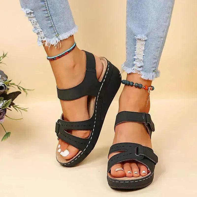 Wedge Sandals Summer Velcro Platform Shoes Women - EX-STOCK Canada