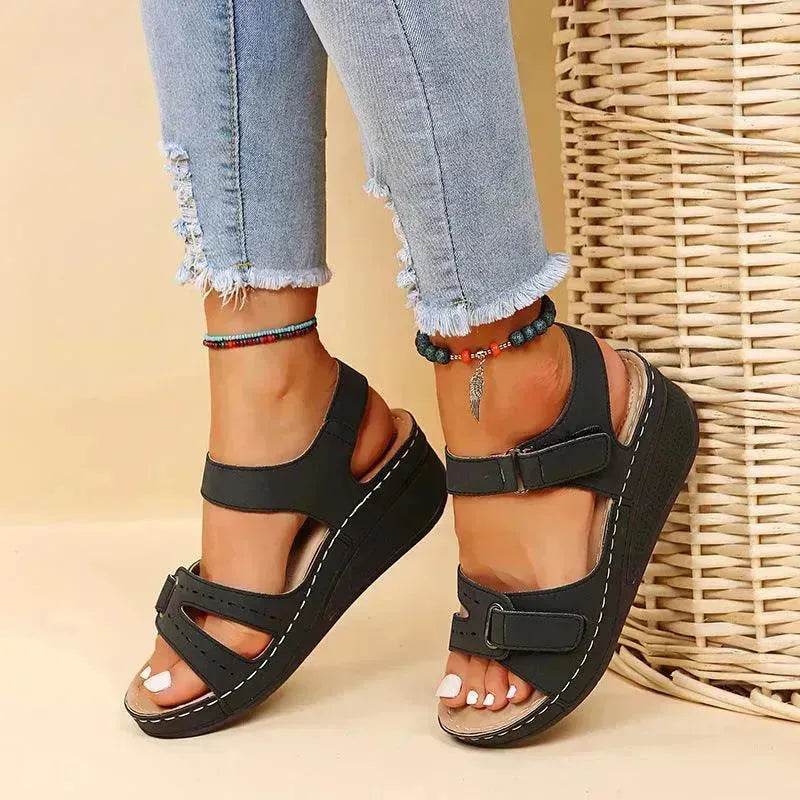 Wedge Sandals Summer Velcro Platform Shoes Women - EX-STOCK Canada