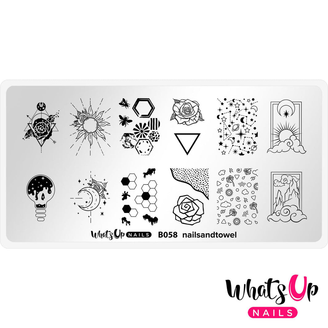 Whats Up - Plaque de stamping NailsandtowelEX-STOCK Canada