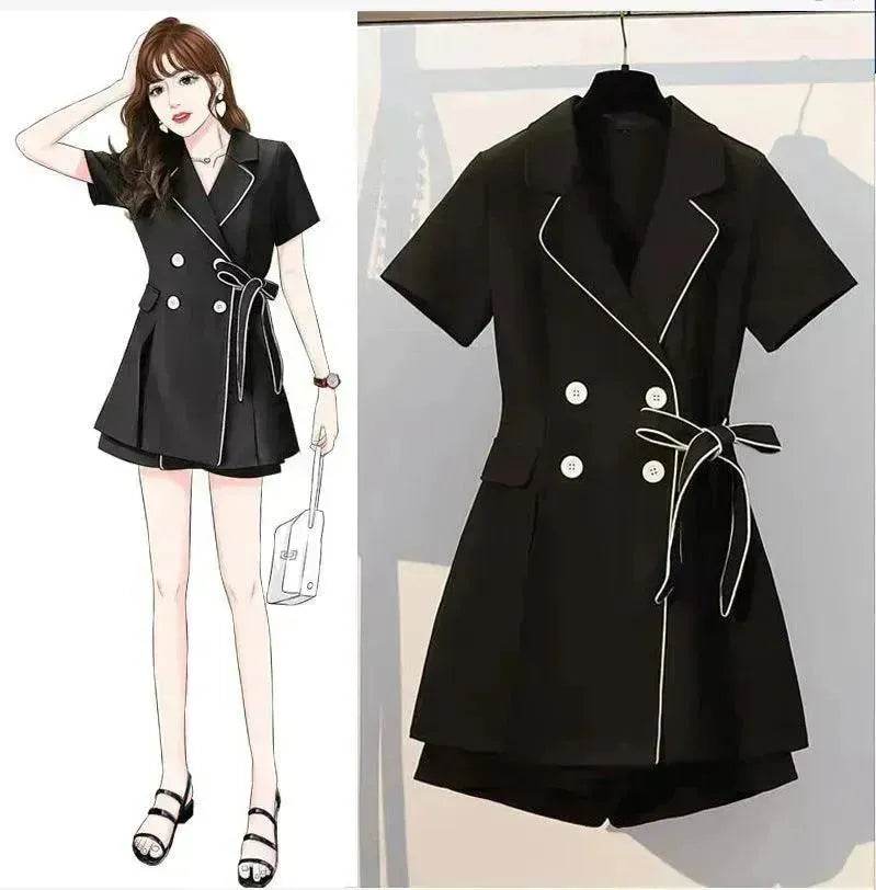 Women Casual Black two-piece Skirt suit - EX-STOCK Canada