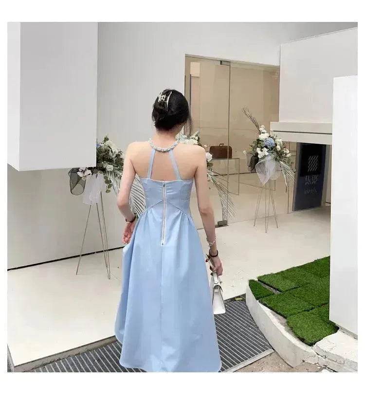 Women Evening Party Dress Diamond Halterneck Charming Sleeveless long Dress for Elegant Chic ladies - EX-STOCK Canada