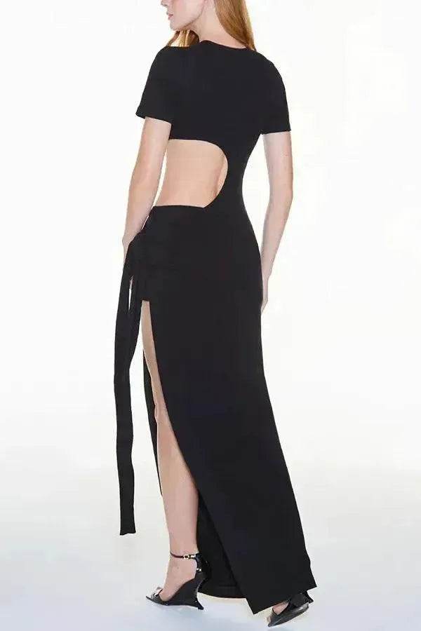 Women's Backless Lace Up Slim Fit Slit Dress - EX-STOCK Canada