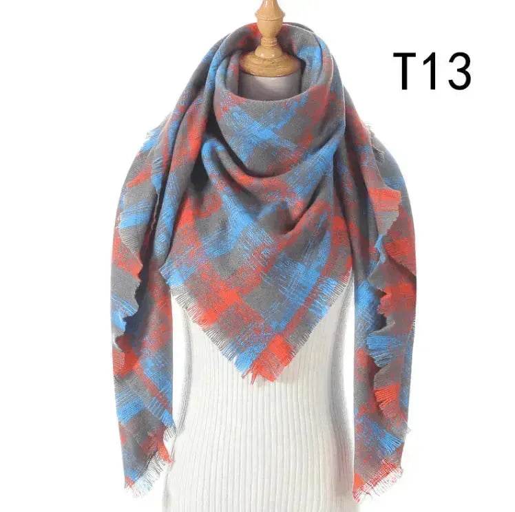 Sciarpa da donna in cashmere a quadri, calda e spessa, adatta a tutti gli abbinamenti - EX-STOCK Canada