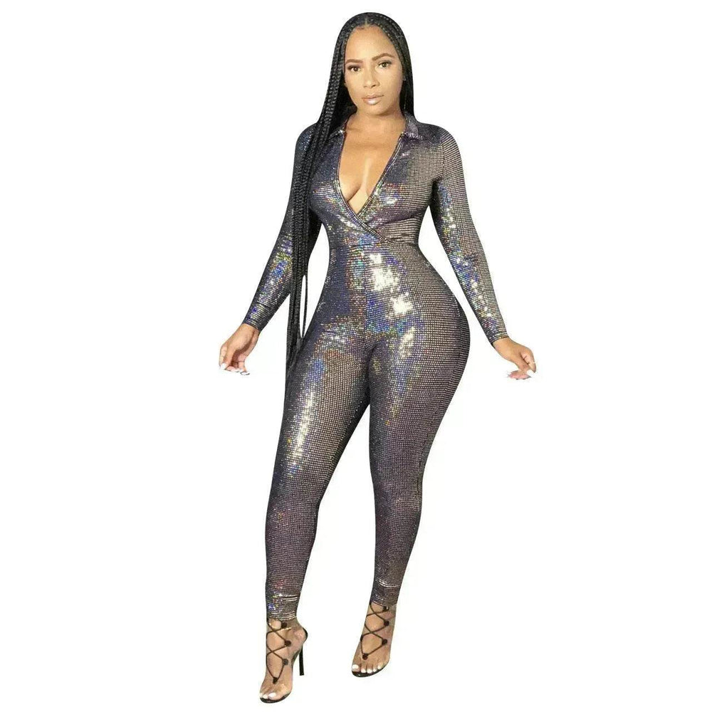 Women's Deep V Bronzing Jumpsuit - EX-STOCK Canada