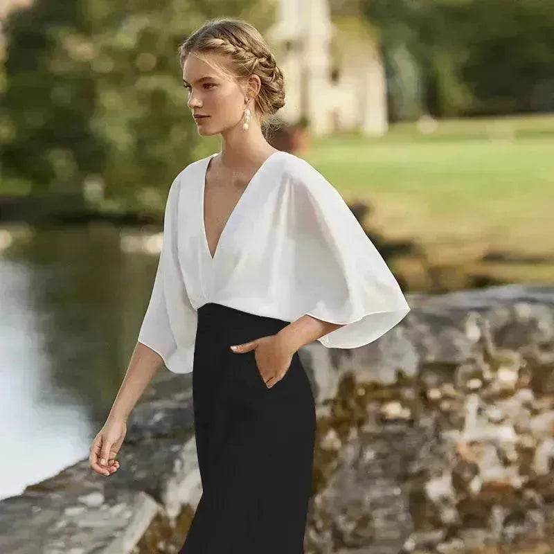 Women's Deep V High Waist Wide Leg Jumpsuit - EX-STOCK Canada