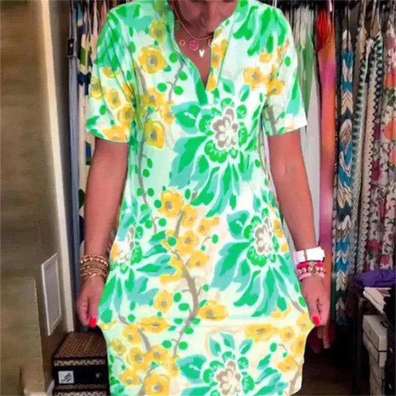 Women's Fashion Casual Digital Printing Loose Dress - EX-STOCK Canada