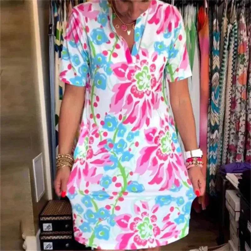 Women's Fashion Casual Digital Printing Loose Dress - EX-STOCK Canada