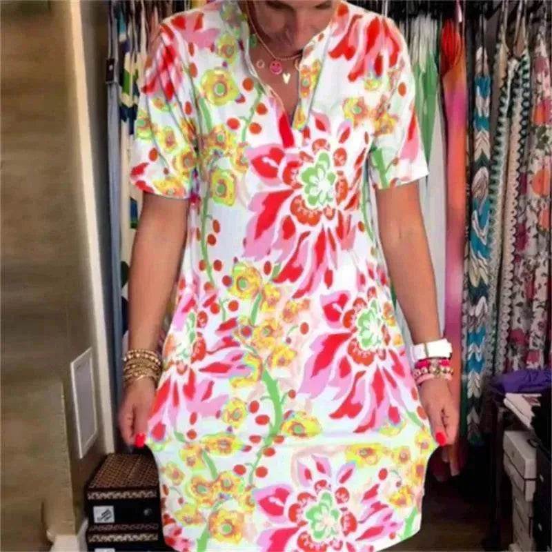 Women's Fashion Casual Digital Printing Loose Dress - EX-STOCK Canada