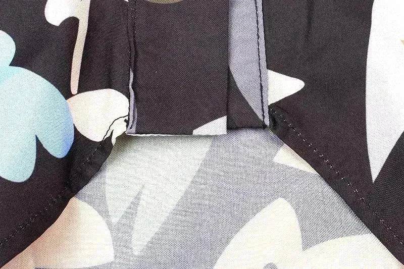 Women's Fashion Printed Temperament Loose Casual Lace-up Dress - EX-STOCK Canada