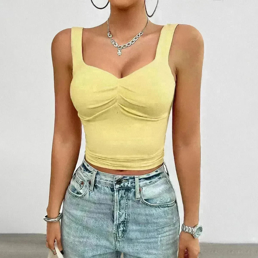 Women's Fashion Solid Color Slim-fit Twist Strap Top - EX-STOCK CANADA