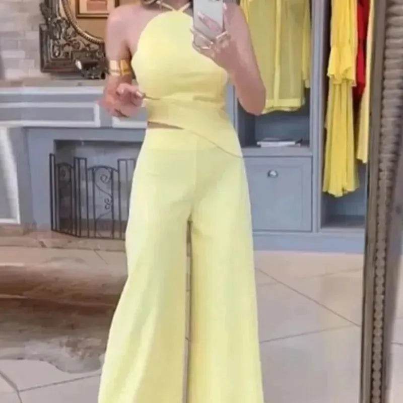 Women's Fashion Solid Color Wide Leg Jumpsuit - EX-STOCK Canada
