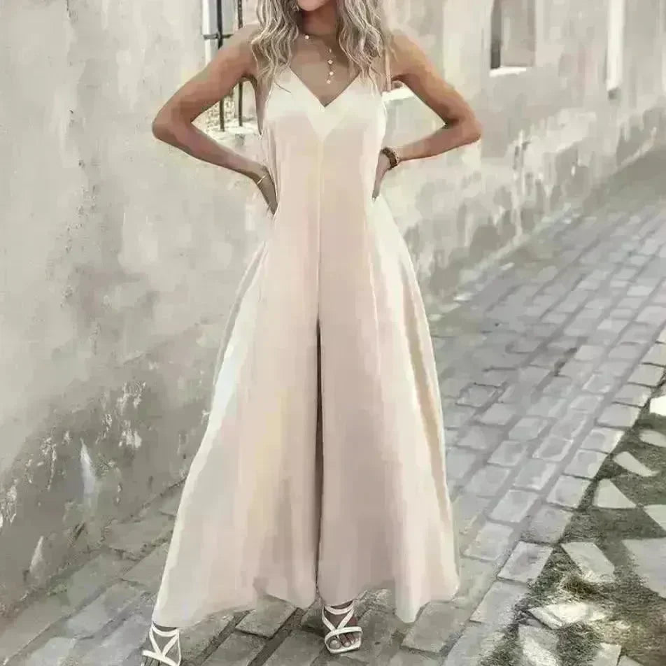Women's Fashion Suspenders V-neck Loose Jumpsuit - EX-STOCK CANADA
