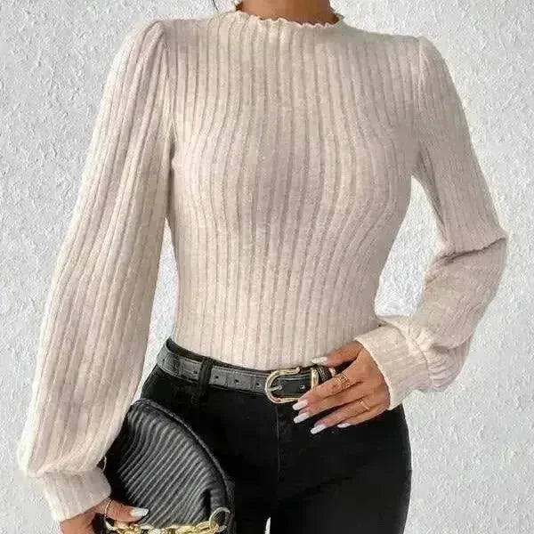Women's French-style Long-sleeved Knitted Jumpsuit Top - EX-STOCK CANADA
