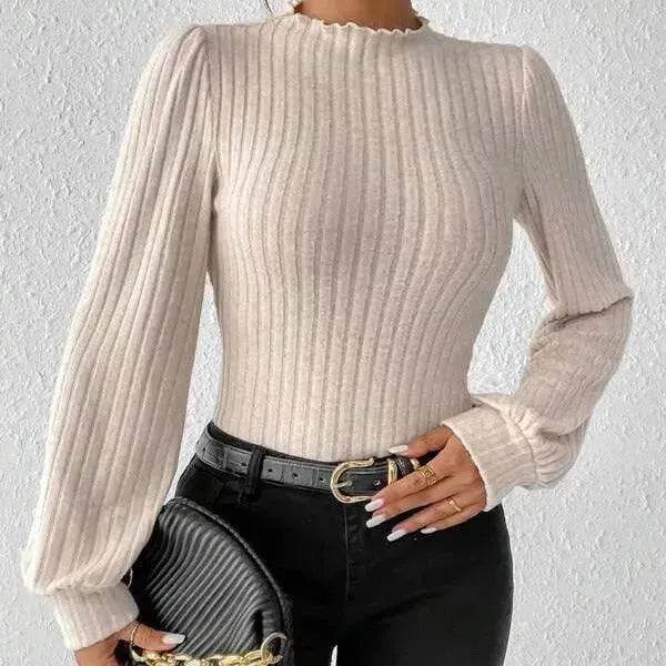Women's French-style Long-sleeved Knitted Jumpsuit Top - EX-STOCK Canada