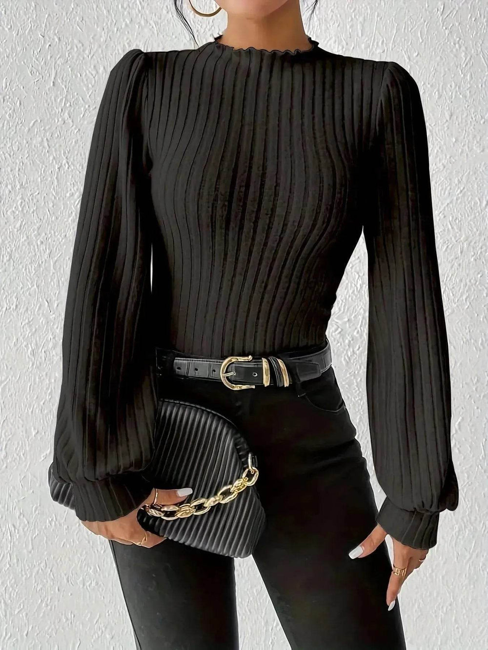 Women's French-style Long-sleeved Knitted Jumpsuit Top - EX-STOCK Canada