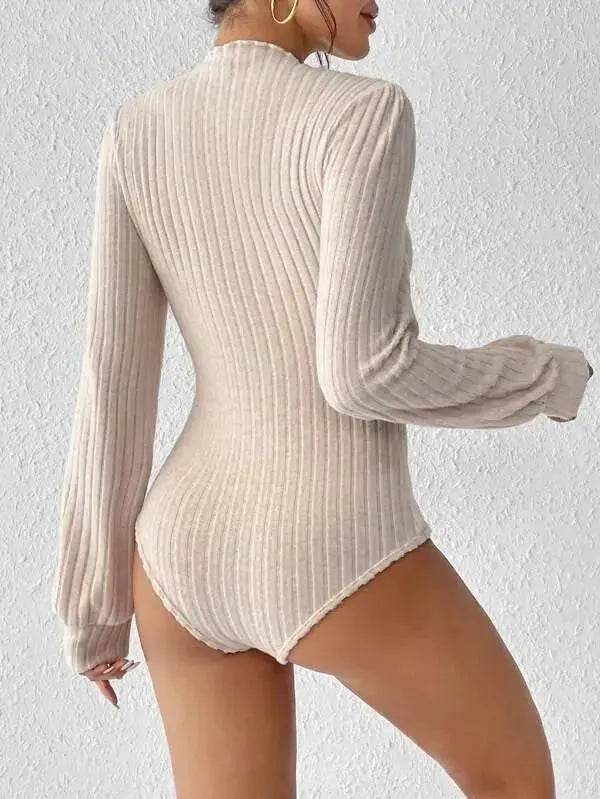 Women's French-style Long-sleeved Knitted Jumpsuit Top - EX-STOCK Canada