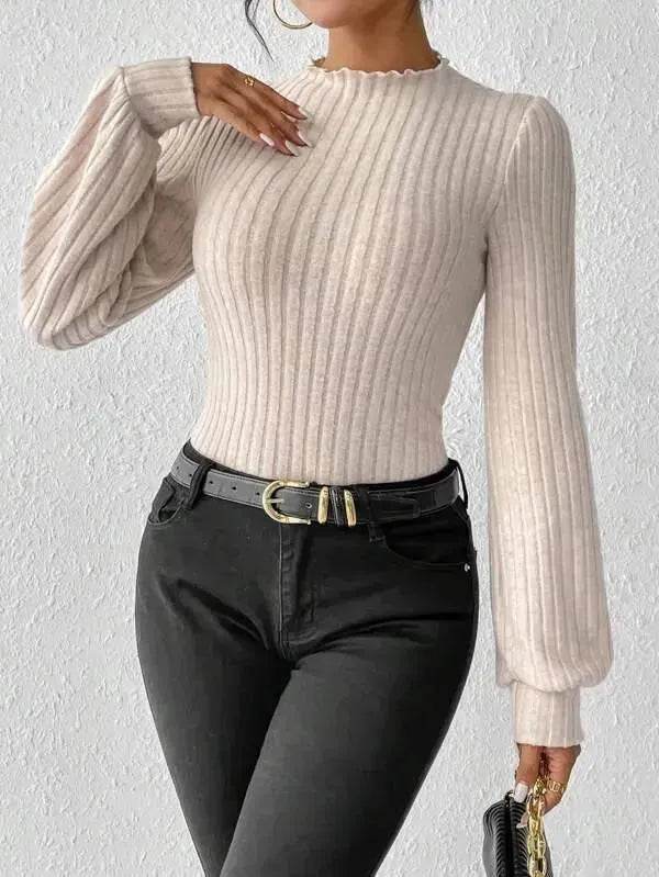 Women's French-style Long-sleeved Knitted Jumpsuit Top - EX-STOCK Canada