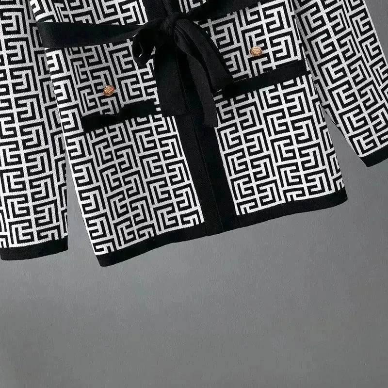 Women's Inverness V-neck Base Knitwear Wide-leg Trousers Three-piece Set - EX-STOCK Canada