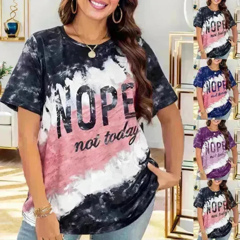 Women's Letter Printed Loose T-shirt - EX-STOCK CANADA