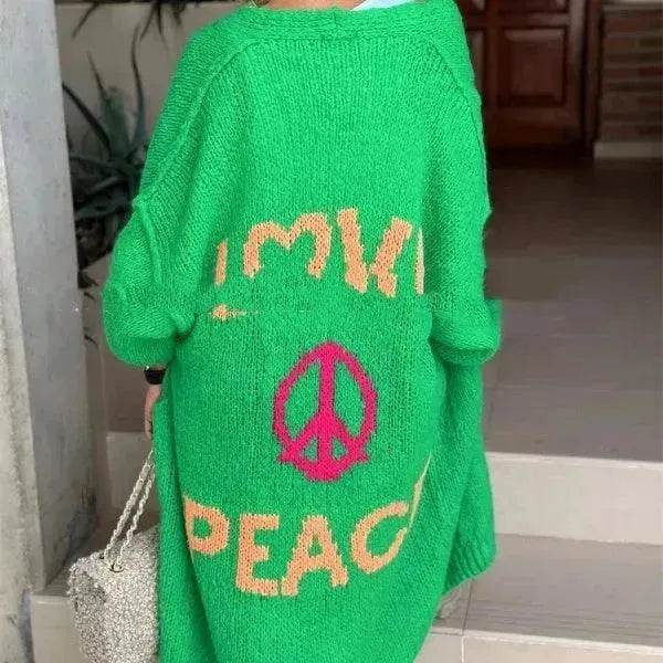 Women's Off Jacquard Casual Cardigan Sweater - EX-STOCK Canada