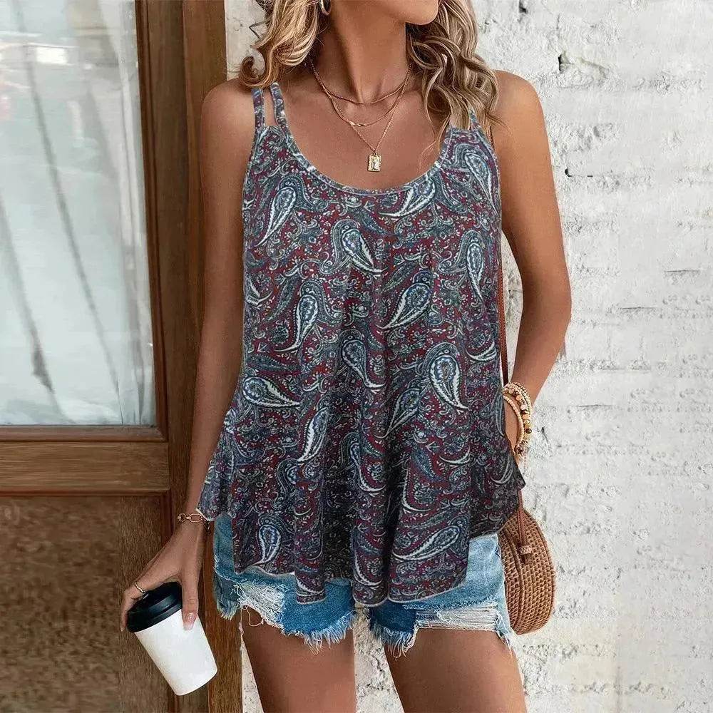 Women's Printed Knitted Vest Top - EX-STOCK Canada