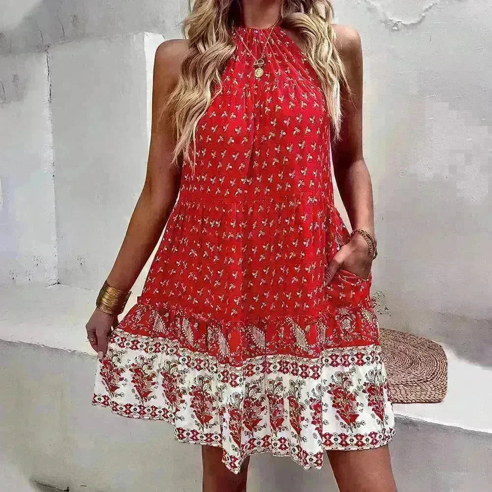 Women's Printed Wear Bohemian Casual Vacation Beach Style Independent Station Skirt - EX-STOCK CANADA