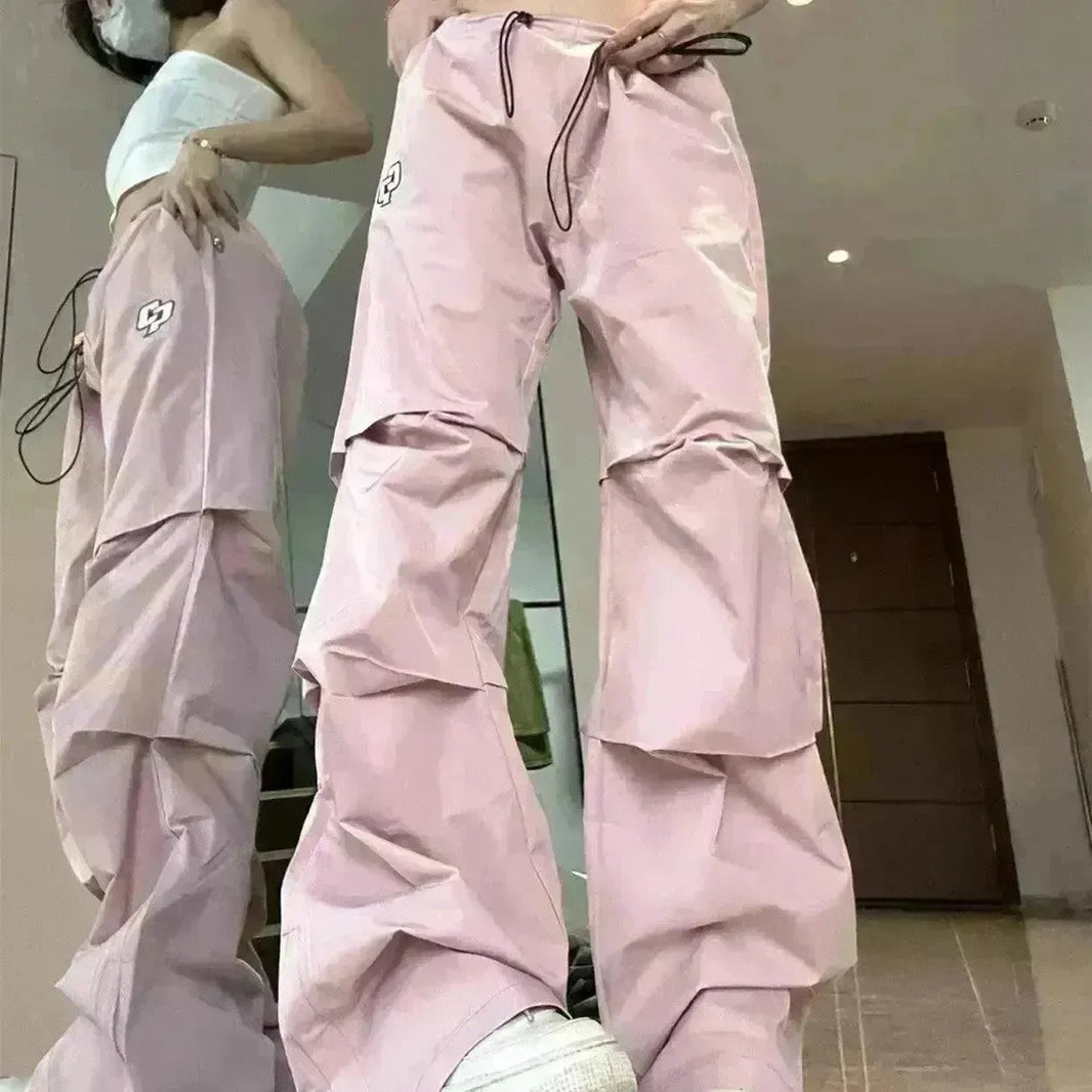 Women's Retro Pleated Pink Overalls - EX-STOCK CANADA