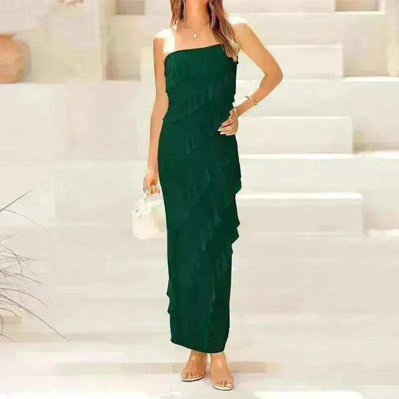 Women's Ruffled Tube Top Skirt - EX-STOCK CANADA