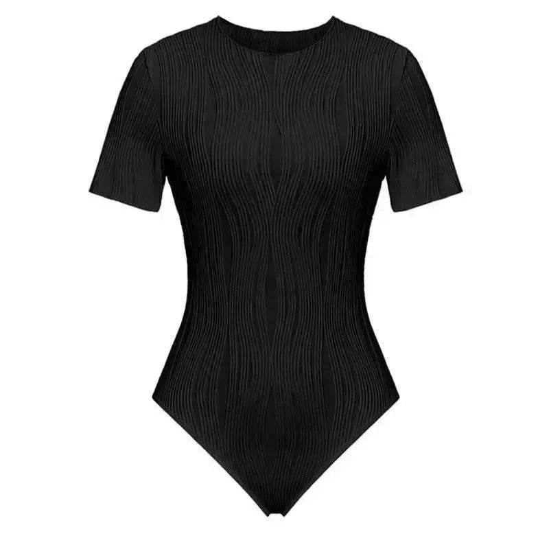 Women's Short-sleeved Corrugated Texture Jumpsuit - EX-STOCK Canada