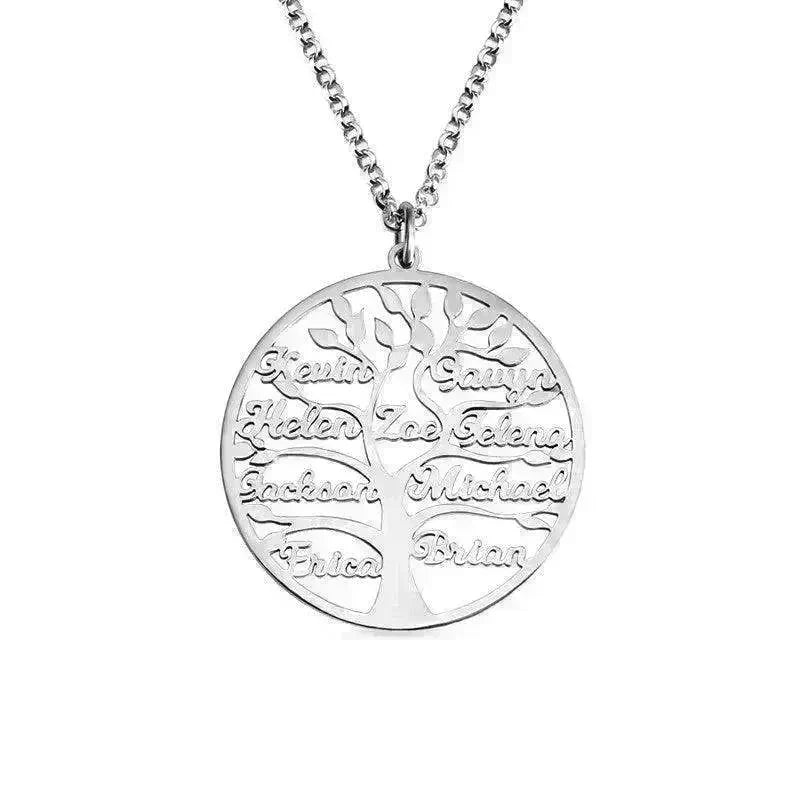 Women's Sliver Tree Of Life Stainless Steel Customized Necklace - EX-STOCK CANADA