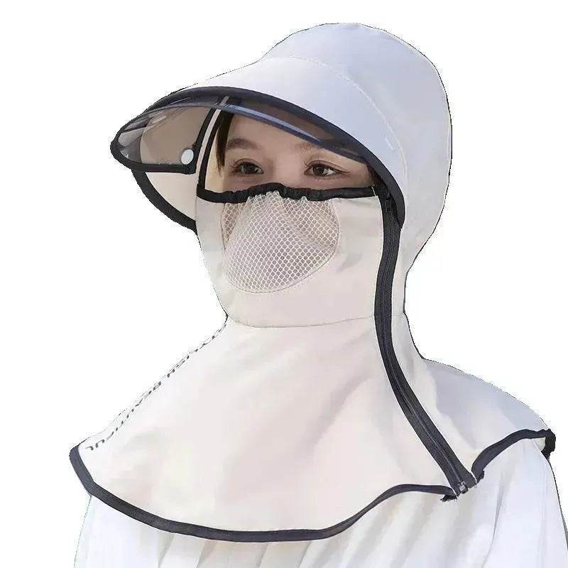 Women's Summer Wide Brim Biking Face-covering Mask Sun Protection Hat - EX-STOCK Canada