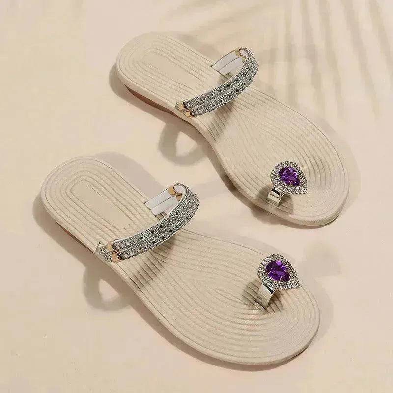 Women's Two Wear Beach Rhinestone Flip Flops - EX-STOCK Canada