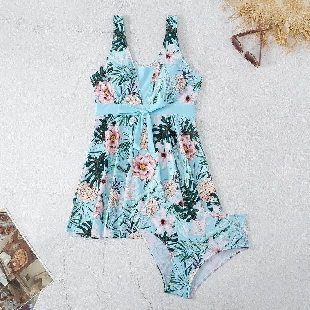 Women's V-neck Printed Split Bikini Swimsuit - EX-STOCK Canada