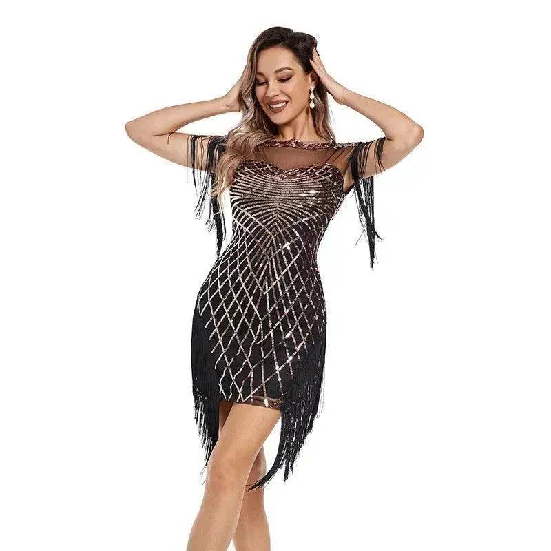 Women Sequined Vintage Party Nightclub Embroidery Mini Dress - EX-STOCK Canada