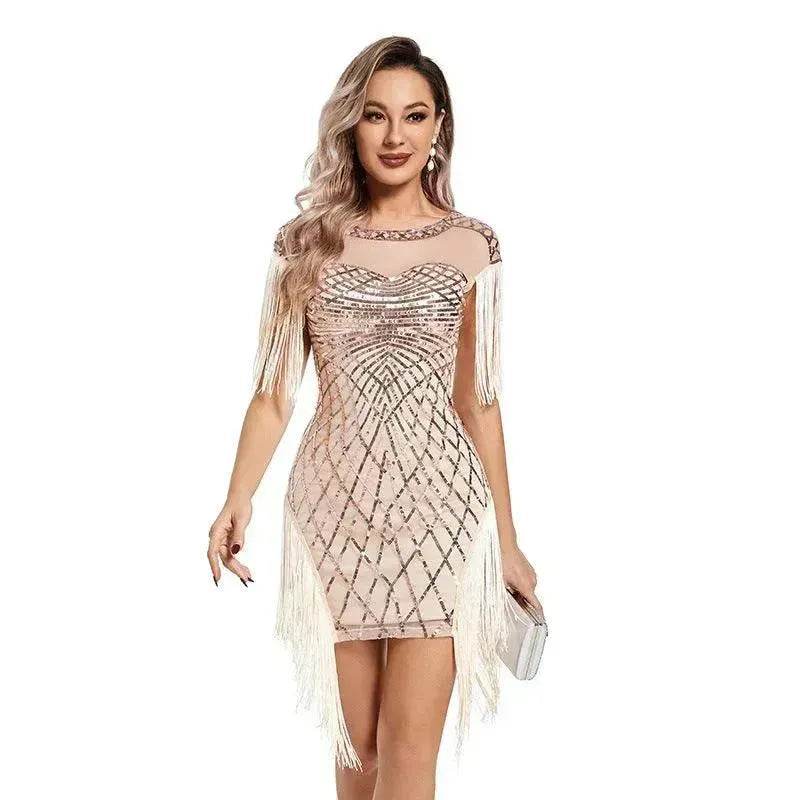 Women Sequined Vintage Party Nightclub Embroidery Mini Dress - EX-STOCK Canada