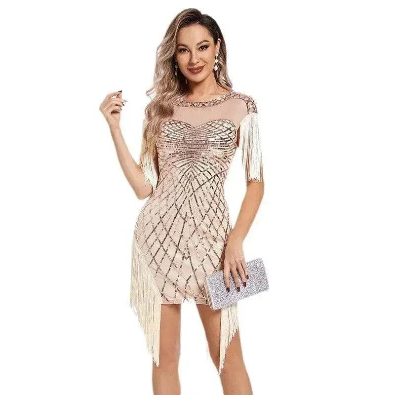 Women Sequined Vintage Party Nightclub Embroidery Mini Dress - EX-STOCK Canada