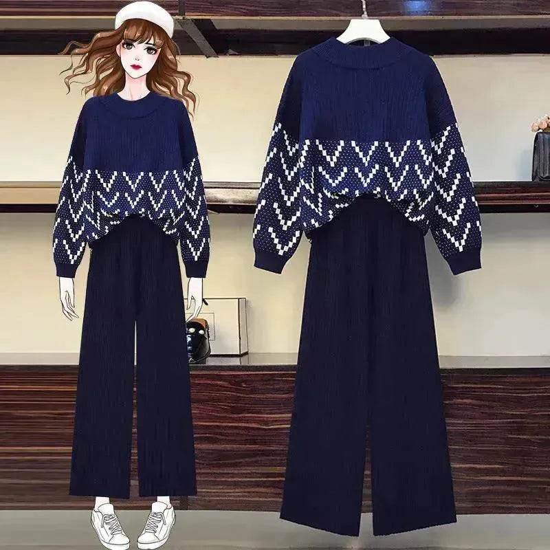 Women Two-piece knitted wide-leg pants - EX-STOCK Canada