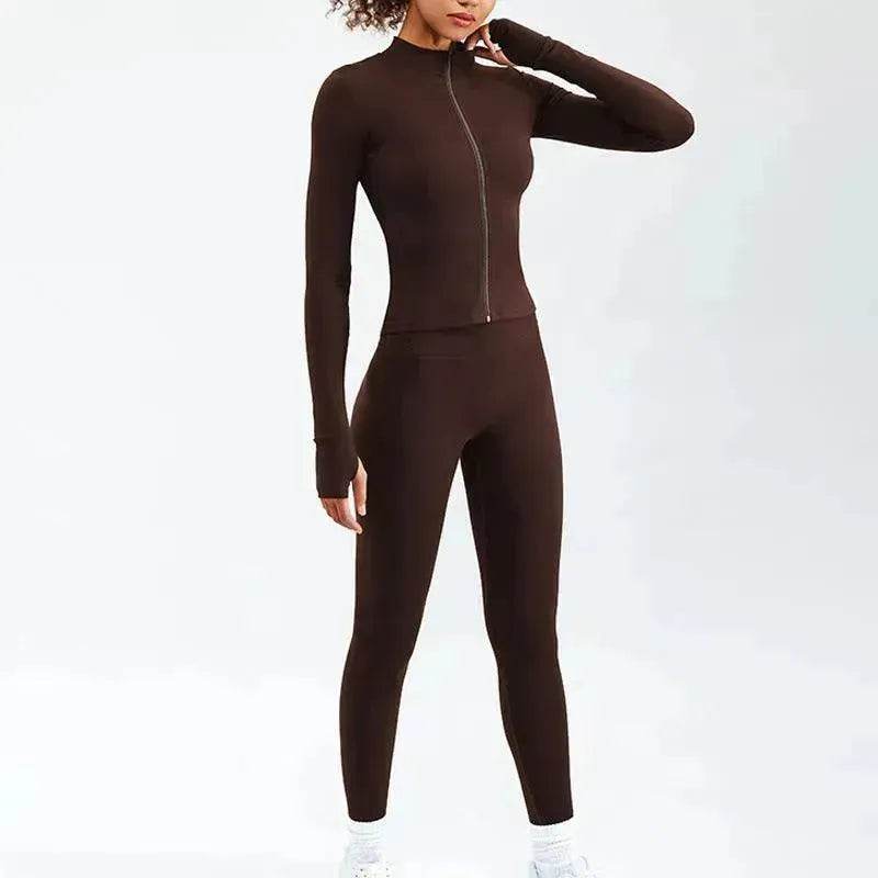 Women Yoga Zipper Long-sleeved Gym Exercise Fitness Suit - EX-STOCK Canada