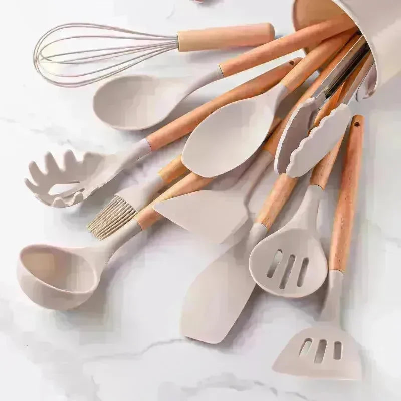 Wooden-Handled Food Grade Silicone Shovel - EX-STOCK CANADA