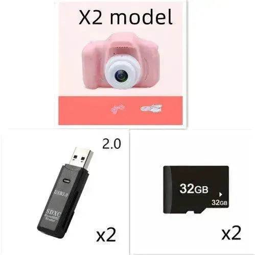 X2 HD Mini Children Cartoon Kids Digital Camera - EX-STOCK Canada