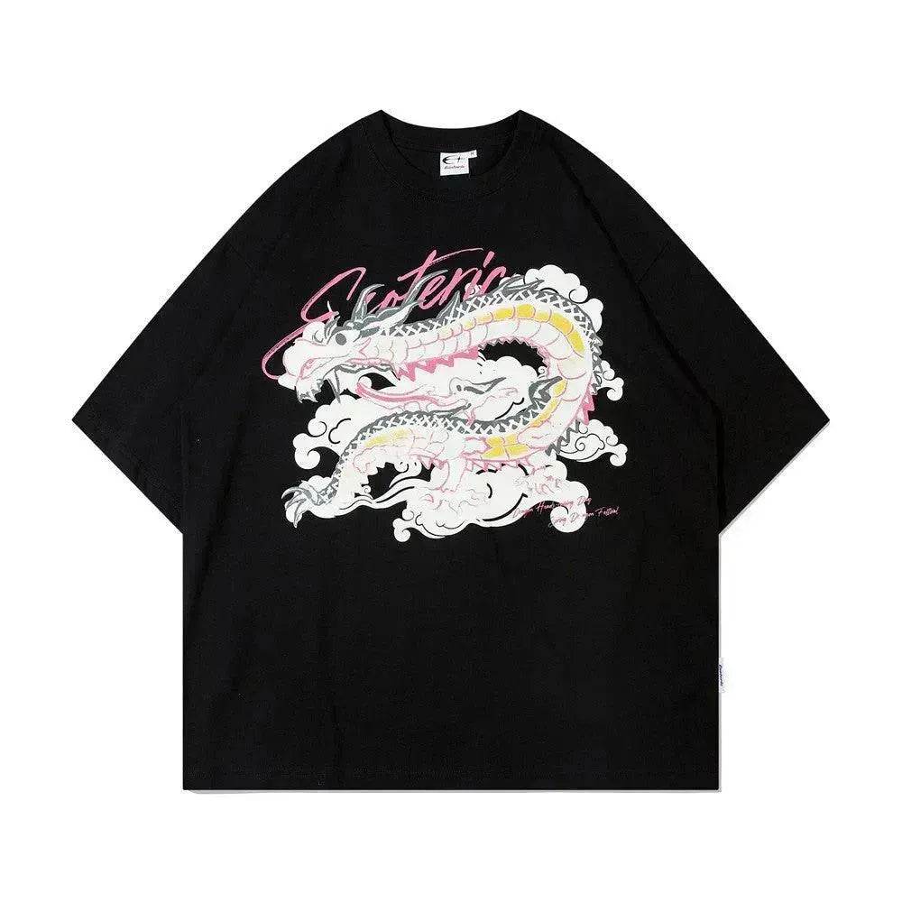 Zodiac Dragon Pattern Printing Short-sleeved - EX-STOCK Canada