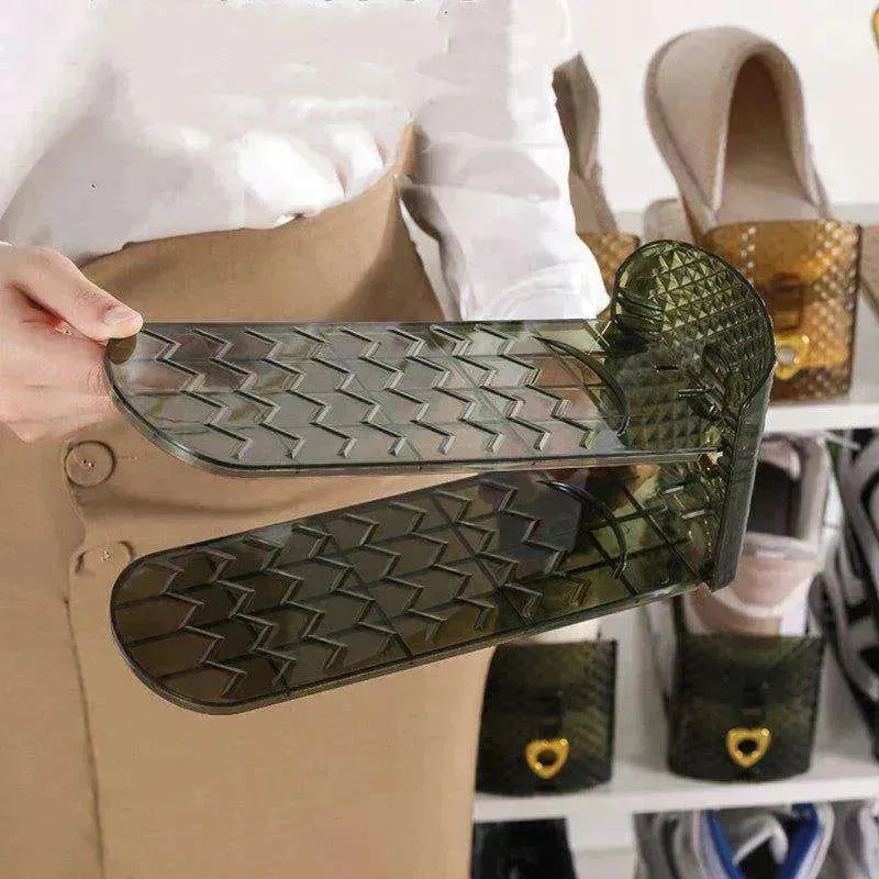 Étagère à chaussures en plastique à double couche réglable et armoire de rangement - EX-STOCK Canada
